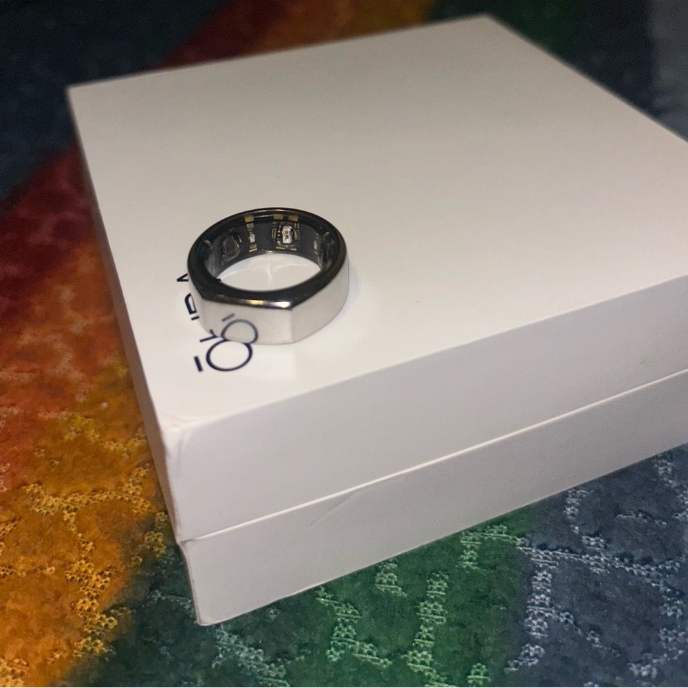 Used Oura Ring (Heritage Silver, Size 7) with Original Packaging